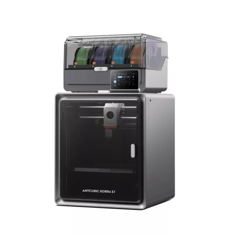 ANYCUBIC S1 Combo V2 FDM 3D Printer with 250 x 220 x 220 mm Build Volume, 500 mm/s Speed, Auto Leveling, PEI Plate, Klipper Firmware, Wi-Fi, 4.3 inch Touchscreen, 400W Power