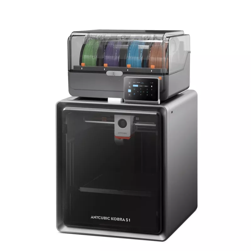 ANYCUBIC S1 Combo V2 FDM 3D Printer with 250 x 220 x 220 mm Build Volume, 500 mm/s Speed, Auto Leveling, PEI Plate, Klipper Firmware, Wi-Fi, 4.3 inch Touchscreen, 400W Power