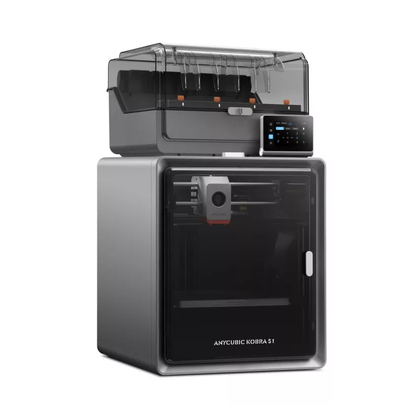 ANYCUBIC S1 Combo V2 FDM 3D Printer with 250 x 220 x 220 mm Build Volume, 500 mm/s Speed, Auto Leveling, PEI Plate, Klipper Firmware, Wi-Fi, 4.3 inch Touchscreen, 400W Power