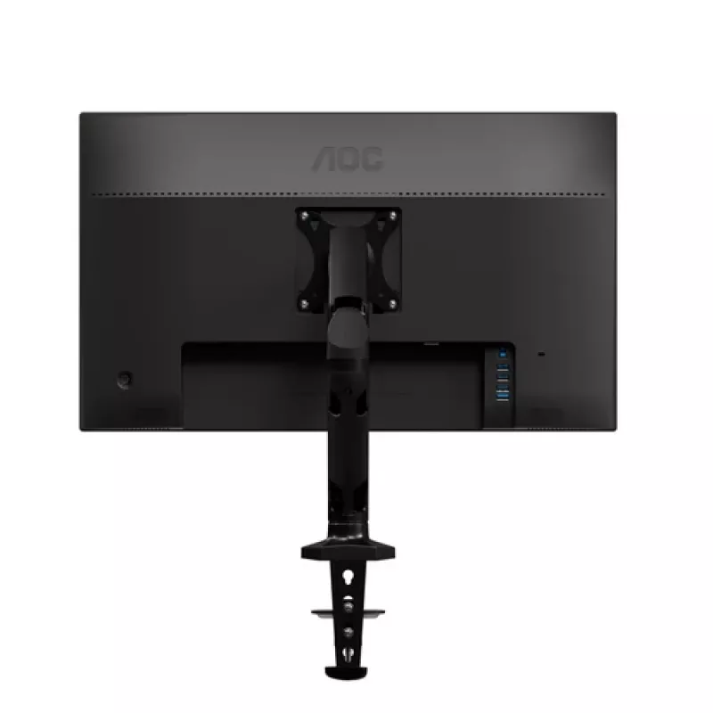 AOC AS110D0 Pojedyncze przegubowe ramię monitora – montaż na biurko – aluminium – czarne – do 27 cali LCD