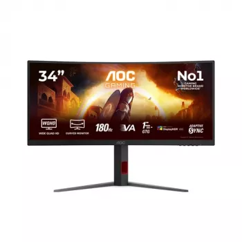 AOC CU34G4CA 34 cali zakrzywiony monitor gamingowy UWQHD VA, 180Hz, 1ms, FreeSync Premium