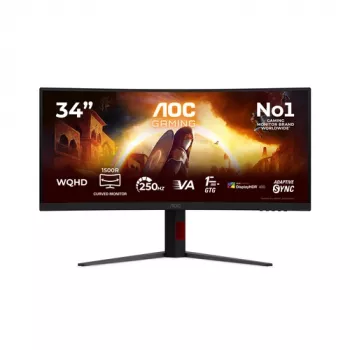 AOC Gaming CU34G4ZCA - 34 calowy UWQHD 180Hz zakrzywiony monitor gamingowy VA z FreeSync Premium