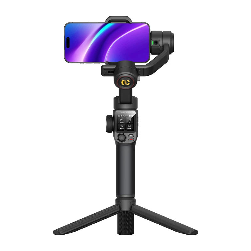 AOCHUAN S3 Smartphone Gimbal z AI Tracking, LED Dotykowym Ekranem, Światłem i Powerbankiem