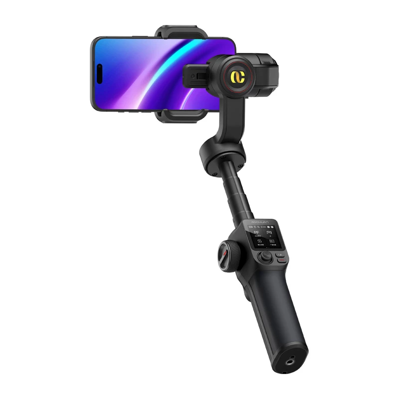 AOCHUAN S3 Smartphone Gimbal z AI Tracking, LED Dotykowym Ekranem, Światłem i Powerbankiem