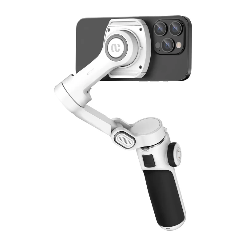 AOCHUAN Smart P2 3-Axis Gimbal Stabilizer with AI Sensor, Magsafe, LED, White
