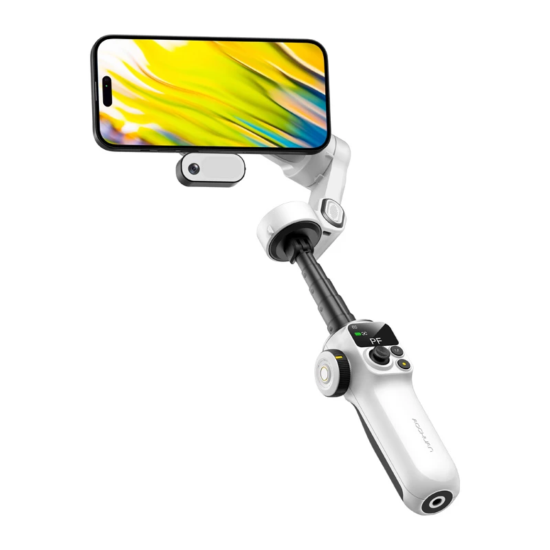 AOCHUAN Smart P2 3-Axis Gimbal Stabilizer with AI Sensor, Magsafe, LED, White