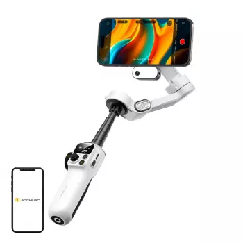 AOCHUAN Smart P2 3-Axis Gimbal Stabilizer with AI Sensor, Magsafe, LED, White