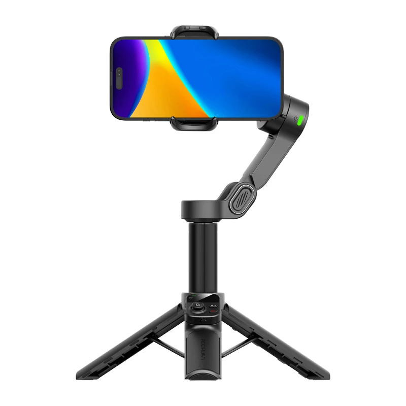 AOCHUAN Smart X3 AI Tracking Gimbal Stabilizer z LED Light i Selfie Stick do Smartfona, Czarny