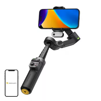 AOCHUAN Smart X3 AI Tracking Gimbal Stabilizer z LED Light i Selfie Stick do Smartfona, Czarny
