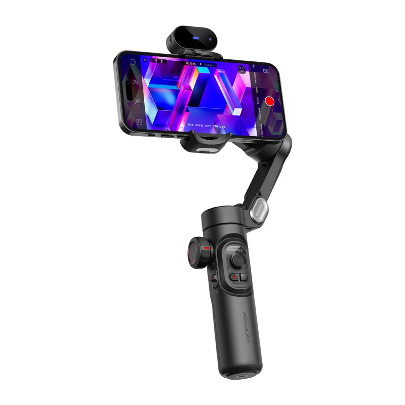 AOCHUAN Smart XE 3-Axis Gimbal Stabilizer z AI Tracking i Sterowaniem Gestami do Smartfona, Czarny