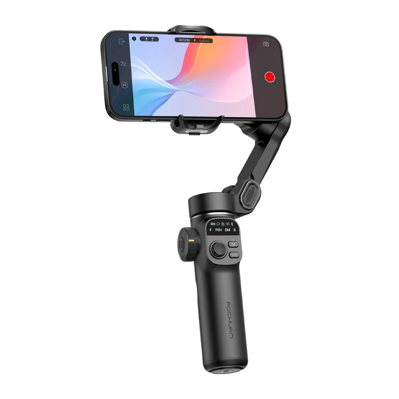 AOCHUAN X2 Standard Smartphone Gimbal Stabilizer z funkcją śledzenia gestów i statywem do selfie, czarny