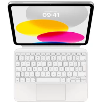 Apple Magic Keyboard Folio z Gładzikiem - Brytyjski angielski (QWERTY) - Biały - do iPada (10. generacji)