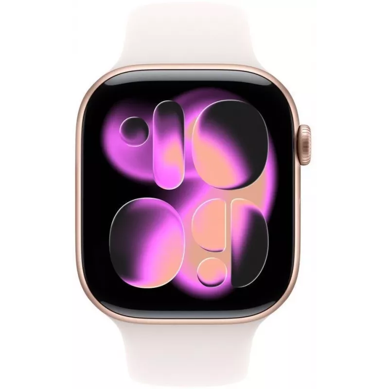 Apple Watch Series 11 GPS 46mm Rose Gold Aluminium Case with Light Blush Sport Band - S/M, Model A3333, MEV64RK/A