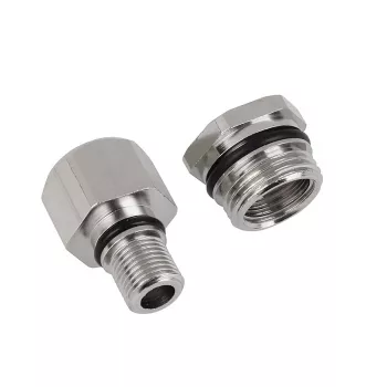 Aqua Computer Adapter Set Straight Eheim 1046 to G1/4 inch Internal Thread - Silver