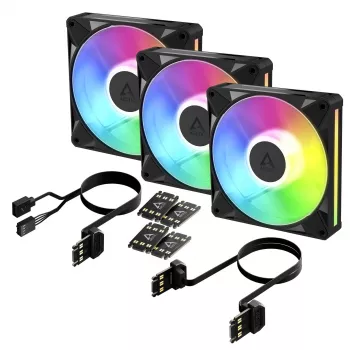 Arctic BioniX P14 A-RGB 140mm PWM Fan 3-Pack - Czarny - Addressable RGB, 2500 RPM, 186 m³/h