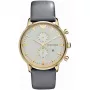ARMANI AR0386 Męski Klasyczny Zegarek Kwarcowy Analogowy 40mm Srebrna Tarcza Brązowy Pasek Skórzany