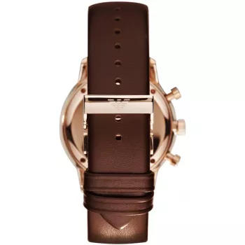 ARMANI AR0387 Męski Zegarek Kwarcowy Chronograf 42mm Czarna Tarcza Skórzany Pasek