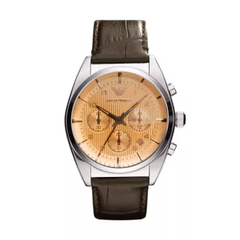 Zegarek męski Armani AR0395 z chronografem, kwarcowy, 43 mm, czarny pasek skórzany