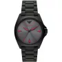Zegarek męski ARMANI AR11393 z kwarcowym mechanizmem analogowym, koperta ze stali nierdzewnej 40 mm, czarny skórzany pasek
