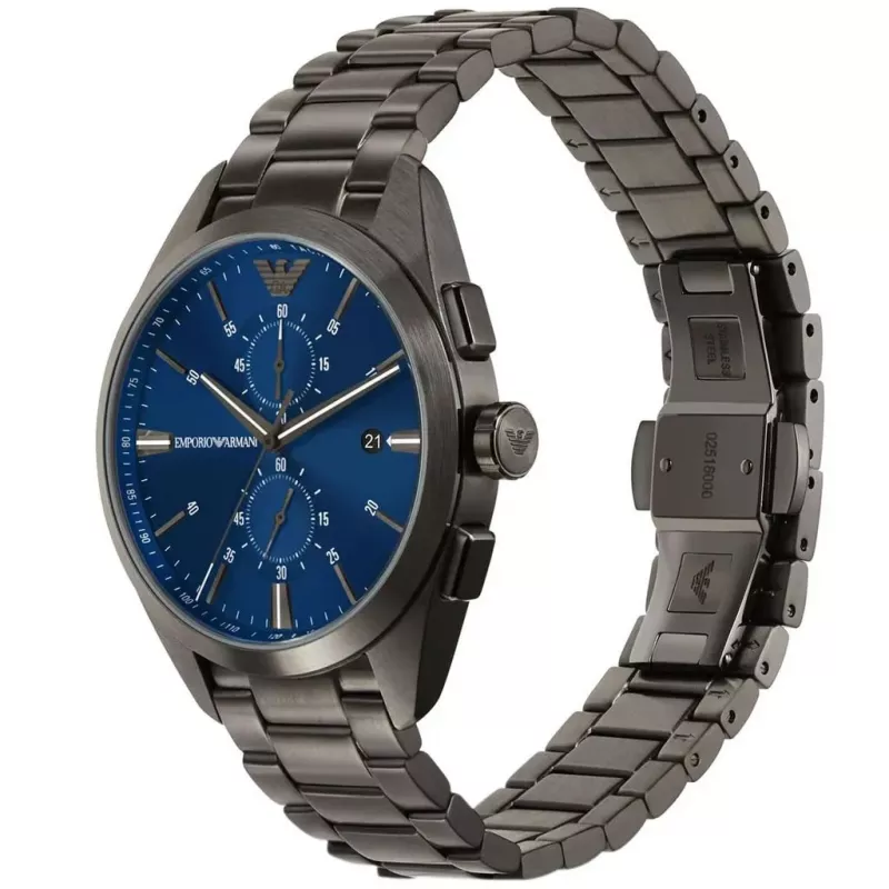 ARMANI AR11481 Zegarek męski Luigi Chronograph Quartz 43mm Czarna tarcza Czarny pasek skórzany