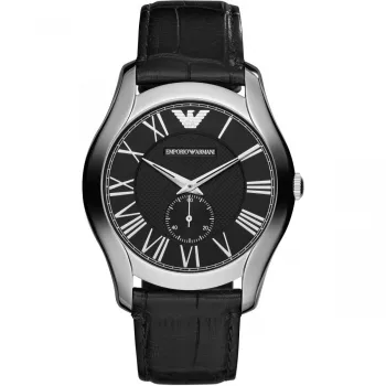 Zegarek męski ARMANI AR1703 z kwarcowym chronografem, 43 mm, czarna tarcza, pasek skórzany