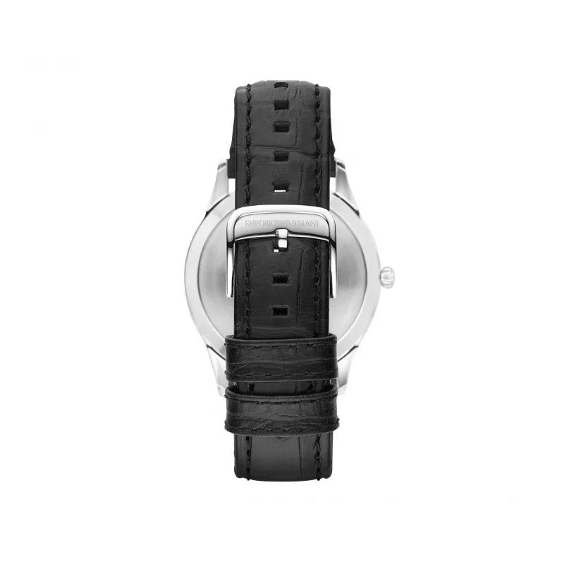ARMANI AR1865 Zegarek męski kwarcowy chronograf 43mm czarny tarcza pasek skórzany