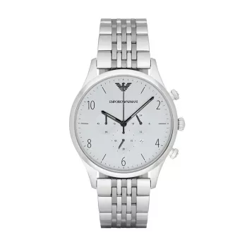 ARMANI AR1879 Męski Zegarek Analogowy Kwarcowy 43mm Koperta ze Stali Szlachetnej Czarny Pasek Skórzany