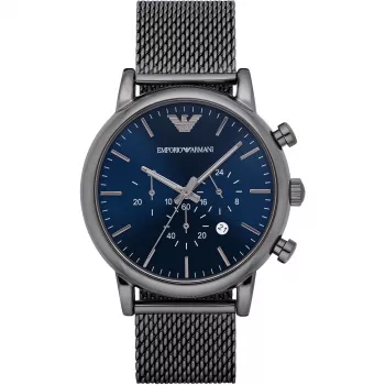 Zegarek męski ARMANI AR1979 Kwarcowy Chronograf 46mm Czarna Tarcza Skórzany Pasek
