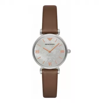 Zegarek damski ARMANI AR1988 na pasku ze stali nierdzewnej mesh, kwarcowy, analogowy, 32 mm, różowe złoto