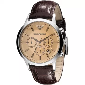Armani AR2433 Męski Zegarek Kwarcowy Chronograf 43mm Stal Nierdzewna Niebieska Tarcza