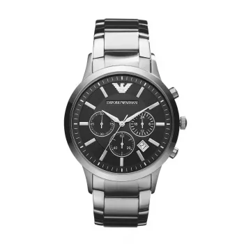 ARMANI AR2434 Męski zegarek chronograf z niebieską tarczą i stalową bransoletą 43mm