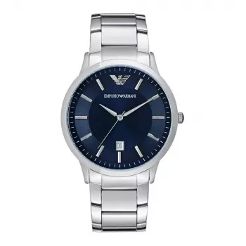Armani AR2477 Męski zegarek kwarcowy chronograf ze stali nierdzewnej, niebieska tarcza, 43 mm