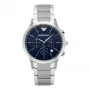Zegarek męski Armani AR2486 z kwarcowym chronografem, stal nierdzewna, 43 mm, niebieska tarcza