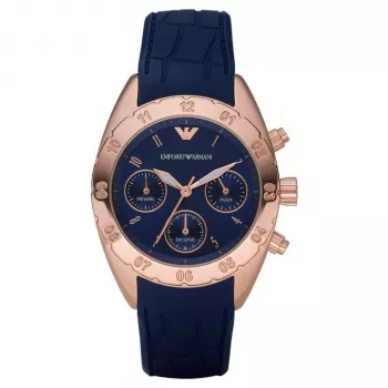 ARMANI AR5939 Damski Zegarek Chronograf ze Stali Szlachetnej w Kolorze Różowego Złota 35mm