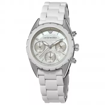 ARMANI AR5941 Damski Zegarek Chronograf ze Stali Szlachetnej w Kolorze Różowego Złota 35mm