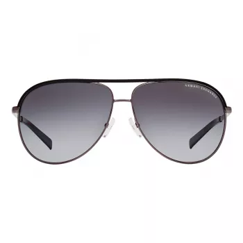 ARMANI EXCHANGE AX2002-60992V Okulary przeciwsłoneczne Unisex - Matowa czarna oprawka metalowa z ciemnoszarymi lustrzanymi soczewkami Silver