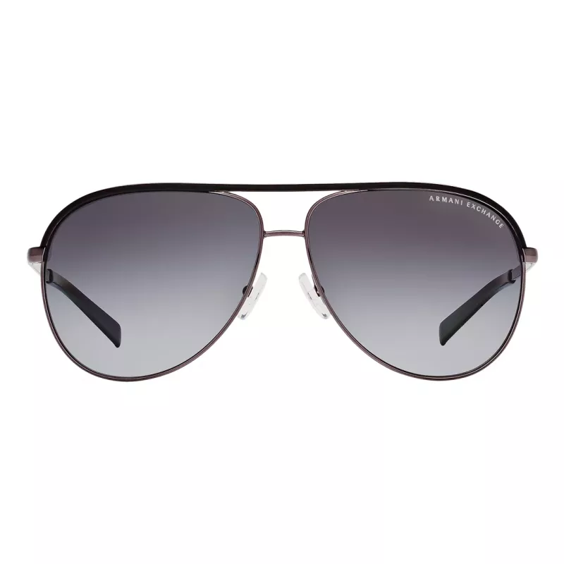 ARMANI EXCHANGE AX2002-60992V Okulary przeciwsłoneczne Unisex - Matowa czarna oprawka metalowa z ciemnoszarymi lustrzanymi soczewkami Silver