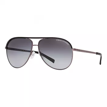 ARMANI EXCHANGE AX2002-60992V Okulary przeciwsłoneczne Unisex - Matowa czarna oprawka metalowa z ciemnoszarymi lustrzanymi soczewkami Silver