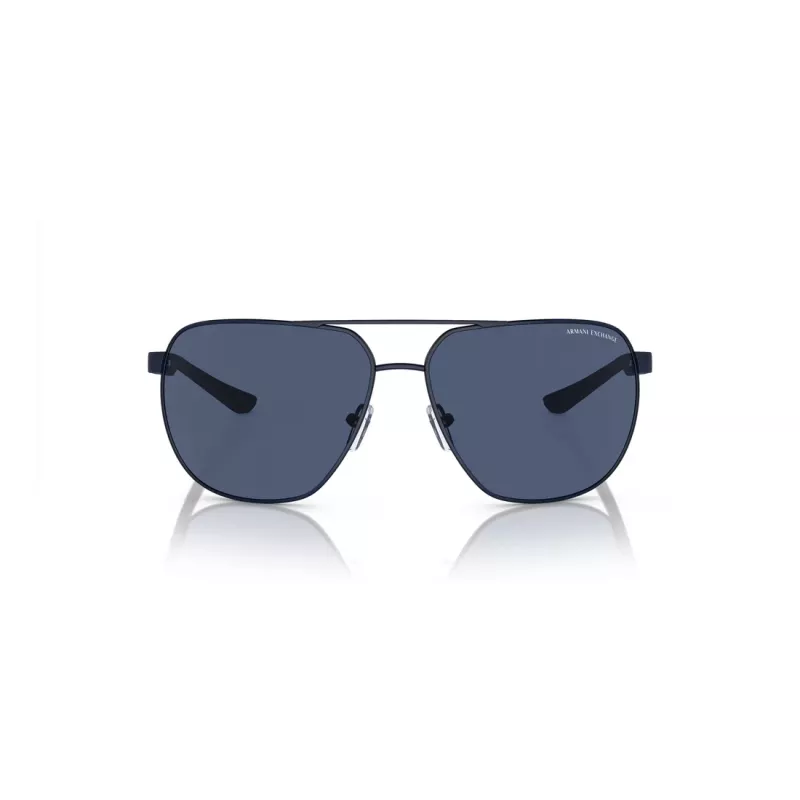 Okulary przeciwsłoneczne Armani Exchange AX2047S6003Z3 męskie prostokątne matowa czerń ciemny szary 63mm