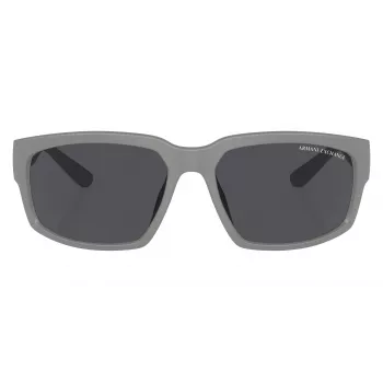 Okulary przeciwsłoneczne Armani Exchange AX4142SU81808 dla mężczyzn, matowa czerń, ciemny szary, prostokątne