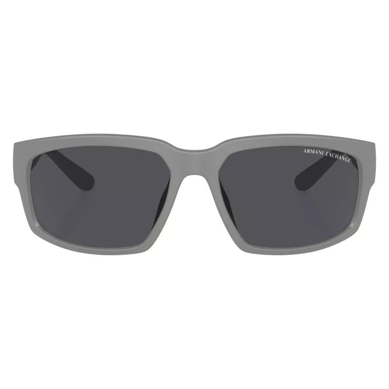 Okulary przeciwsłoneczne Armani Exchange AX4142SU81808 dla mężczyzn, matowa czerń, ciemny szary, prostokątne