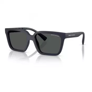 Okulary przeciwsłoneczne Armani Exchange AX4147S 610587 dla mężczyzn - Oprawka matowa czarna, soczewki ciemnoszare, 56 mm