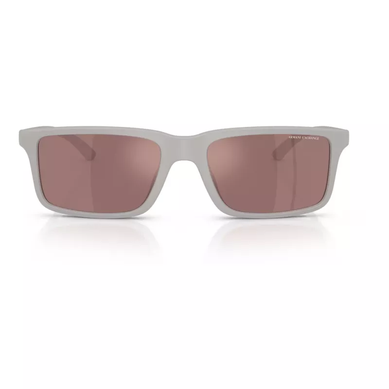 Okulary przeciwsłoneczne męskie Armani Exchange AX4157SU83786 prostokątne - oprawka matowa czerń, soczewki szare