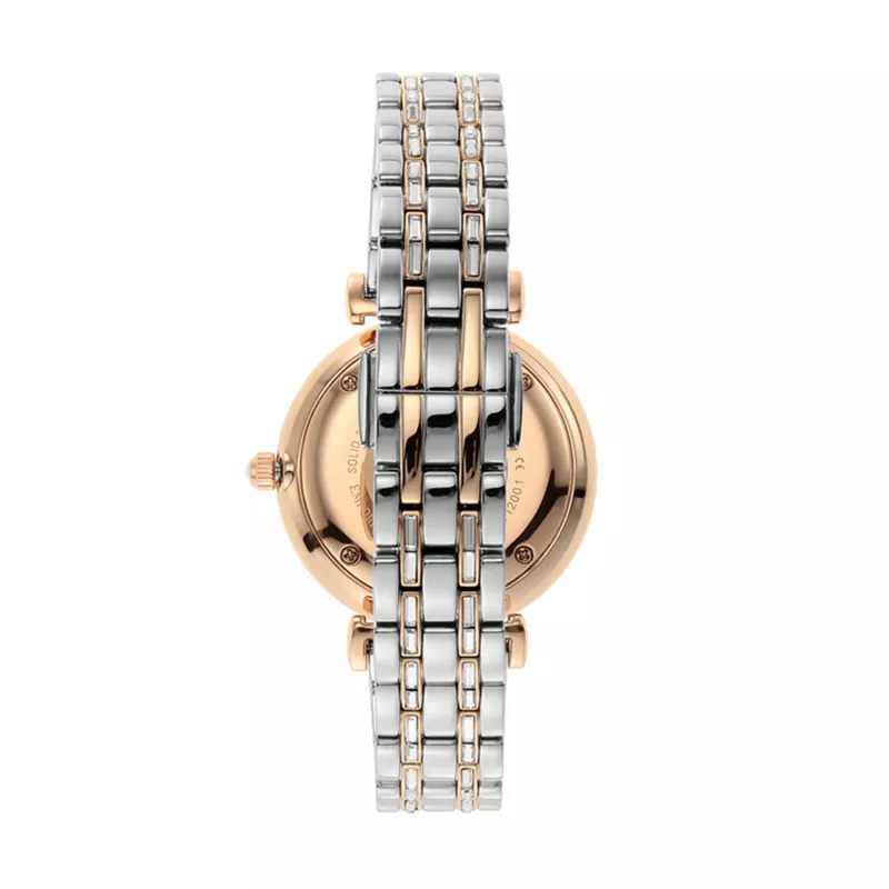 ARMANI Gianni T-Bar Zegarek damski AR11293 – 32mm Stal nierdzewna Kwarcowy Srebrna tarcza