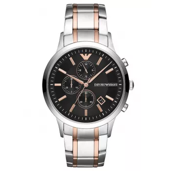 Armani Man AR11165 Męski zegarek kwarcowy z chronografem, 43 mm, stal nierdzewna, czarna tarcza