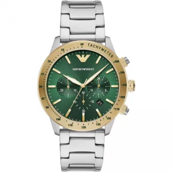 Armani Man AR11454 Męski zegarek kwarcowy z chronografem, 43 mm, czarna tarcza, skórzany pasek