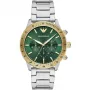 Armani Man AR11454 Męski zegarek kwarcowy z chronografem, 43 mm, czarna tarcza, skórzany pasek