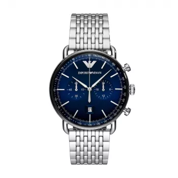 Zegarek męski ARMANI AR11238 ze stali nierdzewnej, chronograf, niebieska tarcza, 43 mm