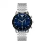 Zegarek męski ARMANI AR11238 ze stali nierdzewnej, chronograf, niebieska tarcza, 43 mm