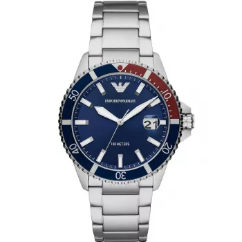 Zegarek ARMANI AR11339 Męski 42mm Stal nierdzewna Kwarcowy Chronograf Czarna Tarcza Skórzany Pasek